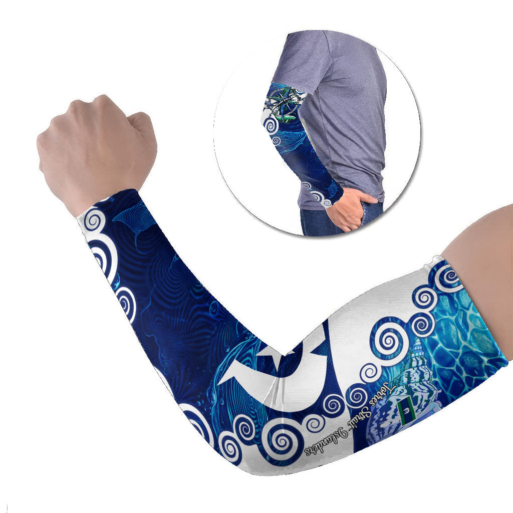 Torres Strait Islanders Nautical Compass Sea Life Arm Sleeves Indigenous Traditional Flag Pattern Tribal Marine Art