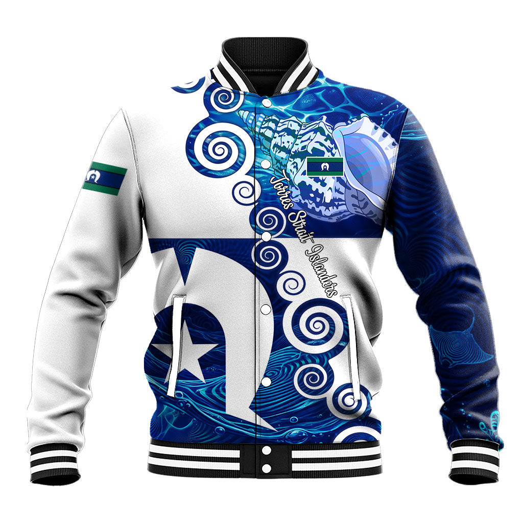 Torres Strait Islanders Nautical Compass Sea Life Baseball Jacket Indigenous Traditional Flag Pattern Tribal Marine Art
