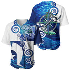 Torres Strait Islanders Nautical Compass Sea Life Baseball Jersey Indigenous Traditional Flag Pattern Tribal Marine Art