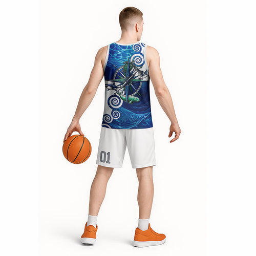 Torres Strait Islanders Nautical Compass Sea Life Basketball Jersey Indigenous Traditional Flag Pattern Tribal Marine Art