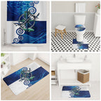 Torres Strait Islanders Nautical Compass Sea Life Bathroom Set Indigenous Traditional Flag Pattern Tribal Marine Art