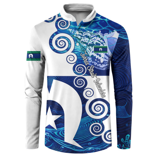 Torres Strait Islanders Nautical Compass Sea Life Button Sweatshirt Indigenous Traditional Flag Pattern Tribal Marine Art