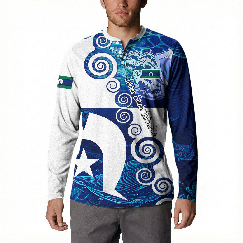 Torres Strait Islanders Nautical Compass Sea Life Button Sweatshirt Indigenous Traditional Flag Pattern Tribal Marine Art