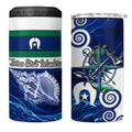 Torres Strait Islanders Nautical Compass Sea Life 4 in 1 Can Cooler Tumbler Indigenous Traditional Flag Pattern Tribal Marine Art