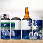 Torres Strait Islanders Nautical Compass Sea Life 4 in 1 Can Cooler Tumbler Indigenous Traditional Flag Pattern Tribal Marine Art