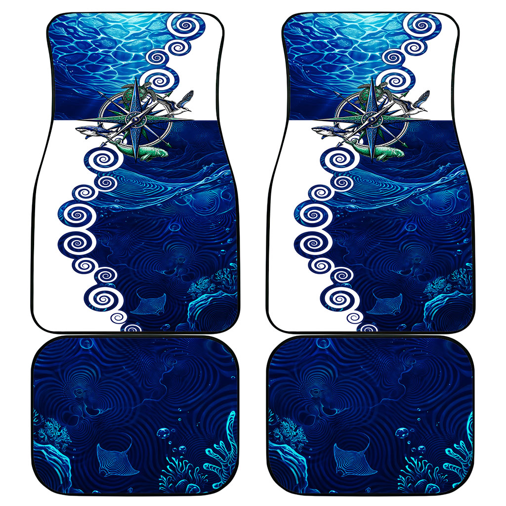 Torres Strait Islanders Nautical Compass Sea Life Car Mats Indigenous Traditional Flag Pattern Tribal Marine Art