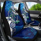 Torres Strait Islanders Nautical Compass Sea Life Car Seat Cover Indigenous Traditional Flag Pattern Tribal Marine Art