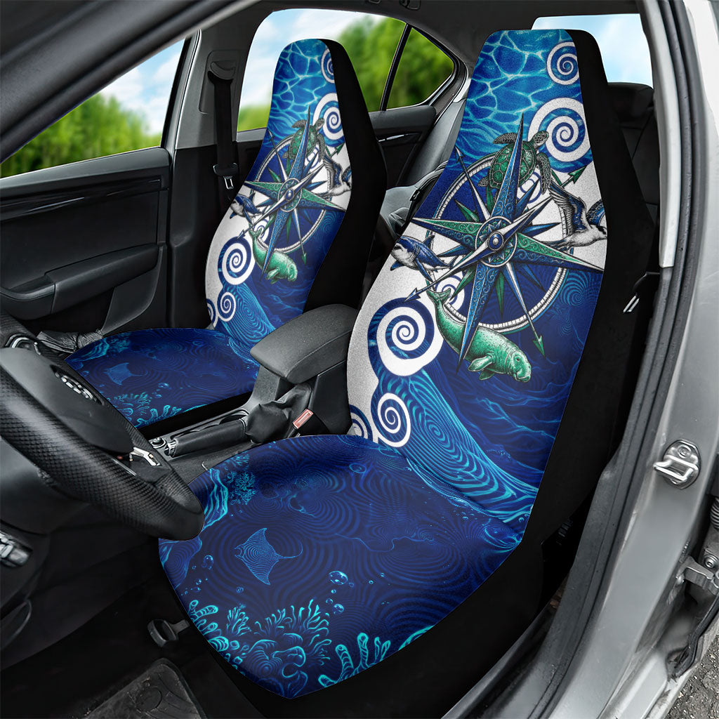 Torres Strait Islanders Nautical Compass Sea Life Car Seat Cover Indigenous Traditional Flag Pattern Tribal Marine Art