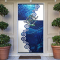 Torres Strait Islanders Nautical Compass Sea Life Door Cover Indigenous Traditional Flag Pattern Tribal Marine Art