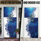 Torres Strait Islanders Nautical Compass Sea Life Door Cover Indigenous Traditional Flag Pattern Tribal Marine Art