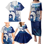 Torres Strait Islanders Nautical Compass Sea Life Family Matching Puletasi and Hawaiian Shirt Indigenous Traditional Flag Pattern Tribal Marine Art