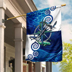 Torres Strait Islanders Nautical Compass Sea Life Garden Flag Indigenous Traditional Flag Pattern Tribal Marine Art