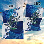 Torres Strait Islanders Nautical Compass Sea Life Garden Flag Indigenous Traditional Flag Pattern Tribal Marine Art