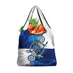 Torres Strait Islanders Nautical Compass Sea Life Grocery Bag Indigenous Traditional Flag Pattern Tribal Marine Art