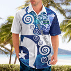 Torres Strait Islanders Nautical Compass Sea Life Hawaiian Shirt Indigenous Traditional Flag Pattern Tribal Marine Art