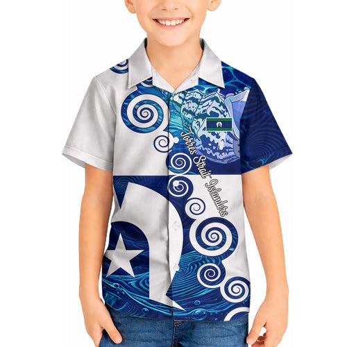 Torres Strait Islanders Nautical Compass Sea Life Hawaiian Shirt Indigenous Traditional Flag Pattern Tribal Marine Art