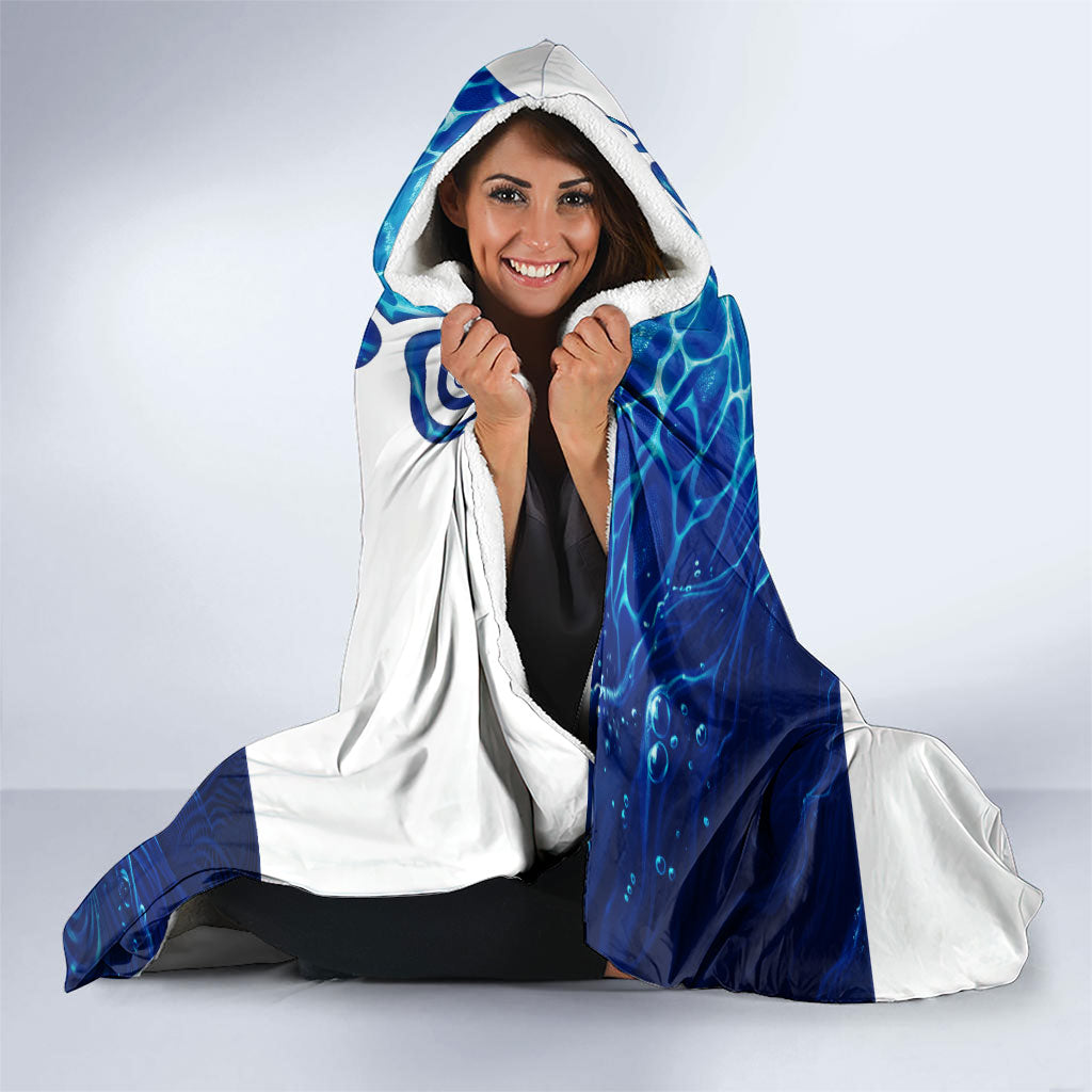 Torres Strait Islanders Nautical Compass Sea Life Hooded Blanket Indigenous Traditional Flag Pattern Tribal Marine Art