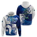 Torres Strait Islanders Nautical Compass Sea Life Hoodie Indigenous Traditional Flag Pattern Tribal Marine Art