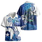 Torres Strait Islanders Nautical Compass Sea Life Kid Hawaiian Shirt Indigenous Traditional Flag Pattern Tribal Marine Art