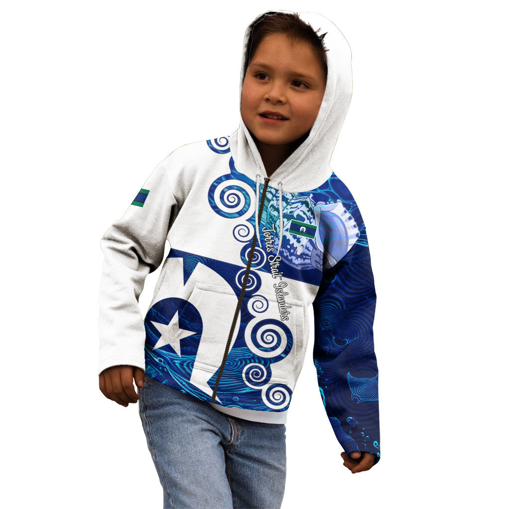 Torres Strait Islanders Nautical Compass Sea Life Kid Hoodie Indigenous Traditional Flag Pattern Tribal Marine Art