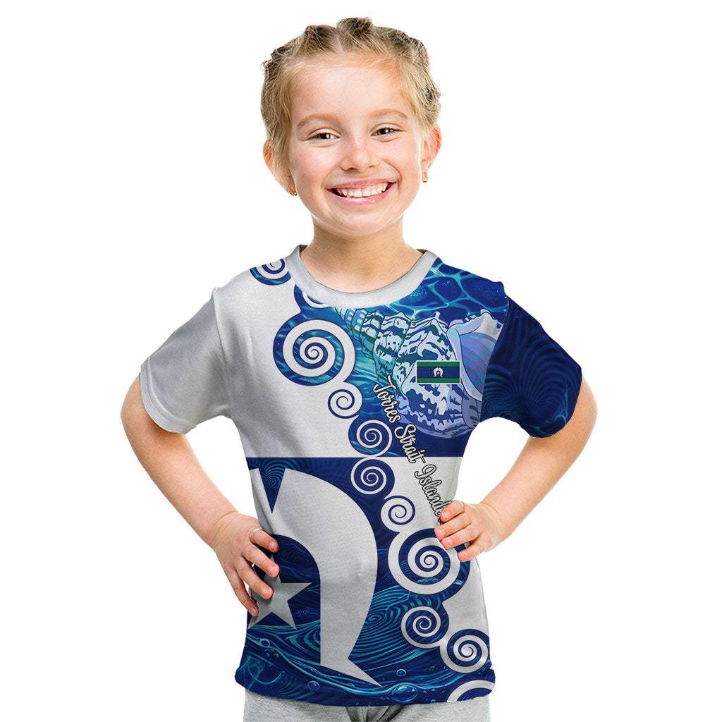 Torres Strait Islanders Nautical Compass Sea Life Kid T Shirt Indigenous Traditional Flag Pattern Tribal Marine Art