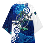 Torres Strait Islanders Nautical Compass Sea Life Kimono Indigenous Traditional Flag Pattern Tribal Marine Art