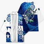 Torres Strait Islanders Nautical Compass Sea Life Kimono Indigenous Traditional Flag Pattern Tribal Marine Art