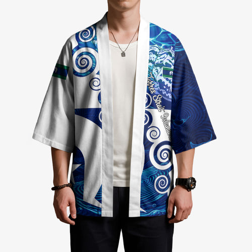 Torres Strait Islanders Nautical Compass Sea Life Kimono Indigenous Traditional Flag Pattern Tribal Marine Art