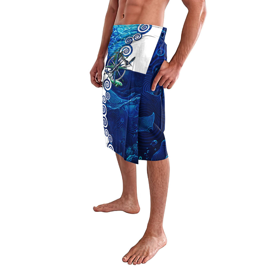 Torres Strait Islanders Nautical Compass Sea Life Lavalava Indigenous Traditional Flag Pattern Tribal Marine Art