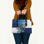 Torres Strait Islanders Nautical Compass Sea Life Leather Bag Indigenous Traditional Flag Pattern Tribal Marine Art
