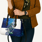 Torres Strait Islanders Nautical Compass Sea Life Leather Bag Indigenous Traditional Flag Pattern Tribal Marine Art