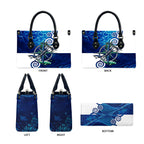 Torres Strait Islanders Nautical Compass Sea Life Leather Bag Indigenous Traditional Flag Pattern Tribal Marine Art