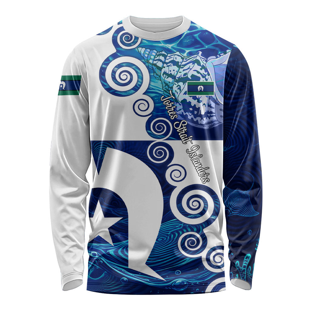 Torres Strait Islanders Nautical Compass Sea Life Long Sleeve Shirt Indigenous Traditional Flag Pattern Tribal Marine Art