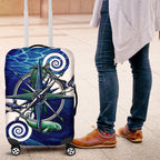 Torres Strait Islanders Nautical Compass Sea Life Luggage Cover Indigenous Traditional Flag Pattern Tribal Marine Art