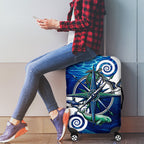 Torres Strait Islanders Nautical Compass Sea Life Luggage Cover Indigenous Traditional Flag Pattern Tribal Marine Art