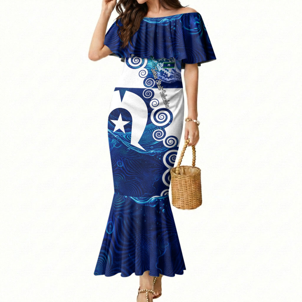Torres Strait Islanders Nautical Compass Sea Life Mermaid Dress Indigenous Traditional Flag Pattern Tribal Marine Art