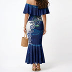 Torres Strait Islanders Nautical Compass Sea Life Mermaid Dress Indigenous Traditional Flag Pattern Tribal Marine Art