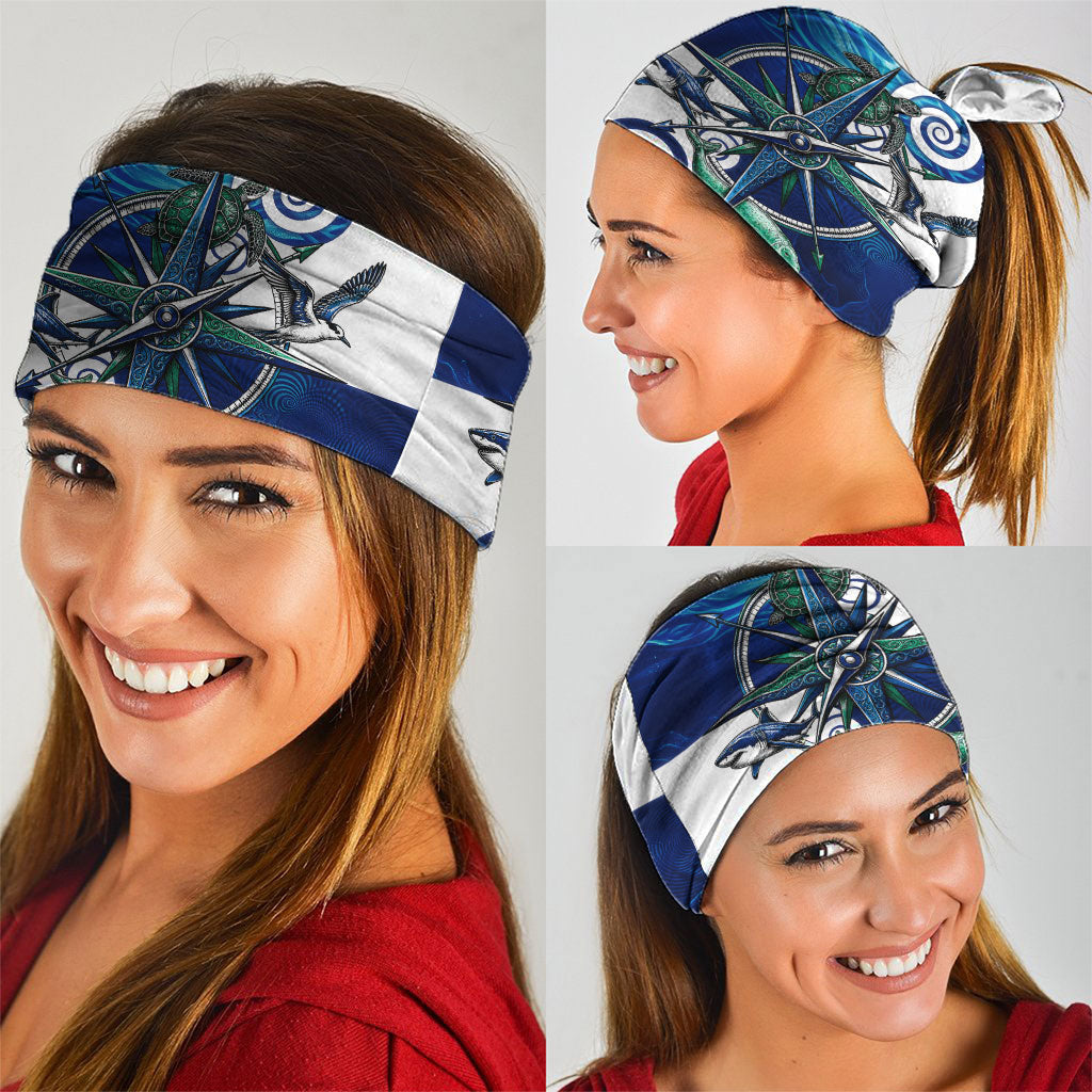 Torres Strait Islanders Nautical Compass Sea Life Neck Gaiter Indigenous Traditional Flag Pattern Tribal Marine Art