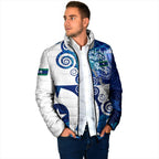 Torres Strait Islanders Nautical Compass Sea Life Padded Jacket Indigenous Traditional Flag Pattern Tribal Marine Art