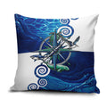 Torres Strait Islanders Nautical Compass Sea Life Pillow Cover Indigenous Traditional Flag Pattern Tribal Marine Art