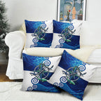 Torres Strait Islanders Nautical Compass Sea Life Pillow Cover Indigenous Traditional Flag Pattern Tribal Marine Art
