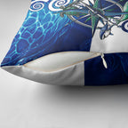 Torres Strait Islanders Nautical Compass Sea Life Pillow Cover Indigenous Traditional Flag Pattern Tribal Marine Art