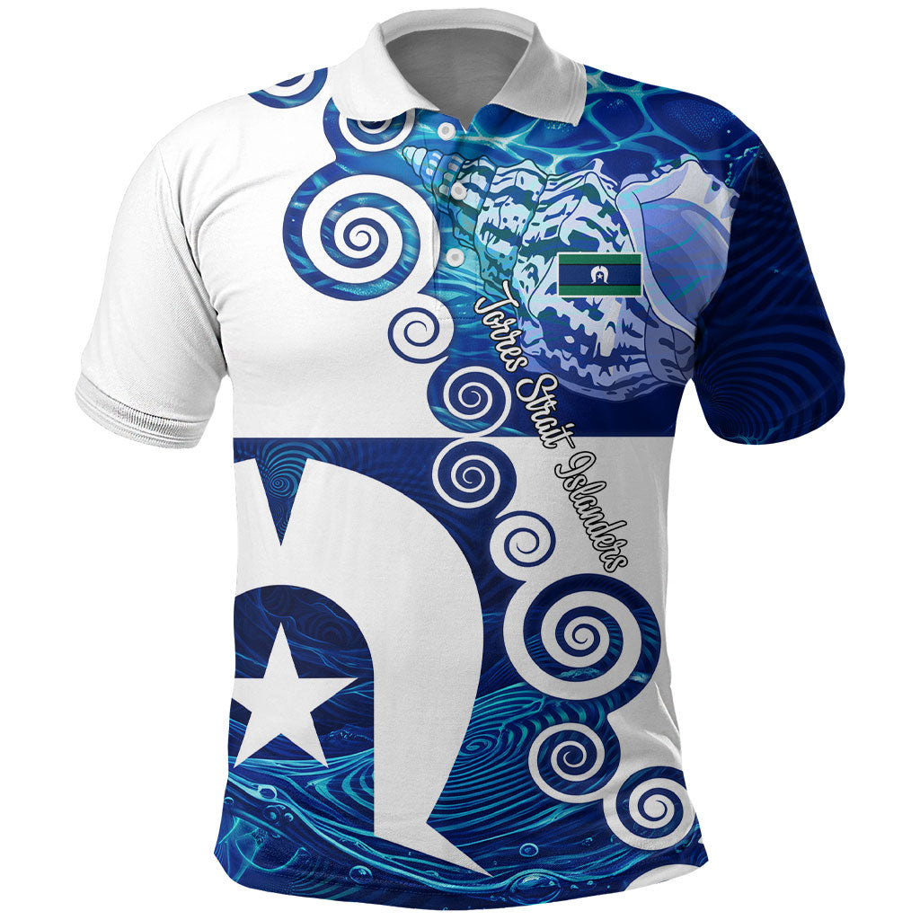 Torres Strait Islanders Nautical Compass Sea Life Polo Shirt Indigenous Traditional Flag Pattern Tribal Marine Art