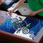 Torres Strait Islanders Nautical Compass Sea Life Puzzle Indigenous Traditional Flag Pattern Tribal Marine Art
