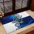Torres Strait Islanders Nautical Compass Sea Life Rubber Doormat Indigenous Traditional Flag Pattern Tribal Marine Art