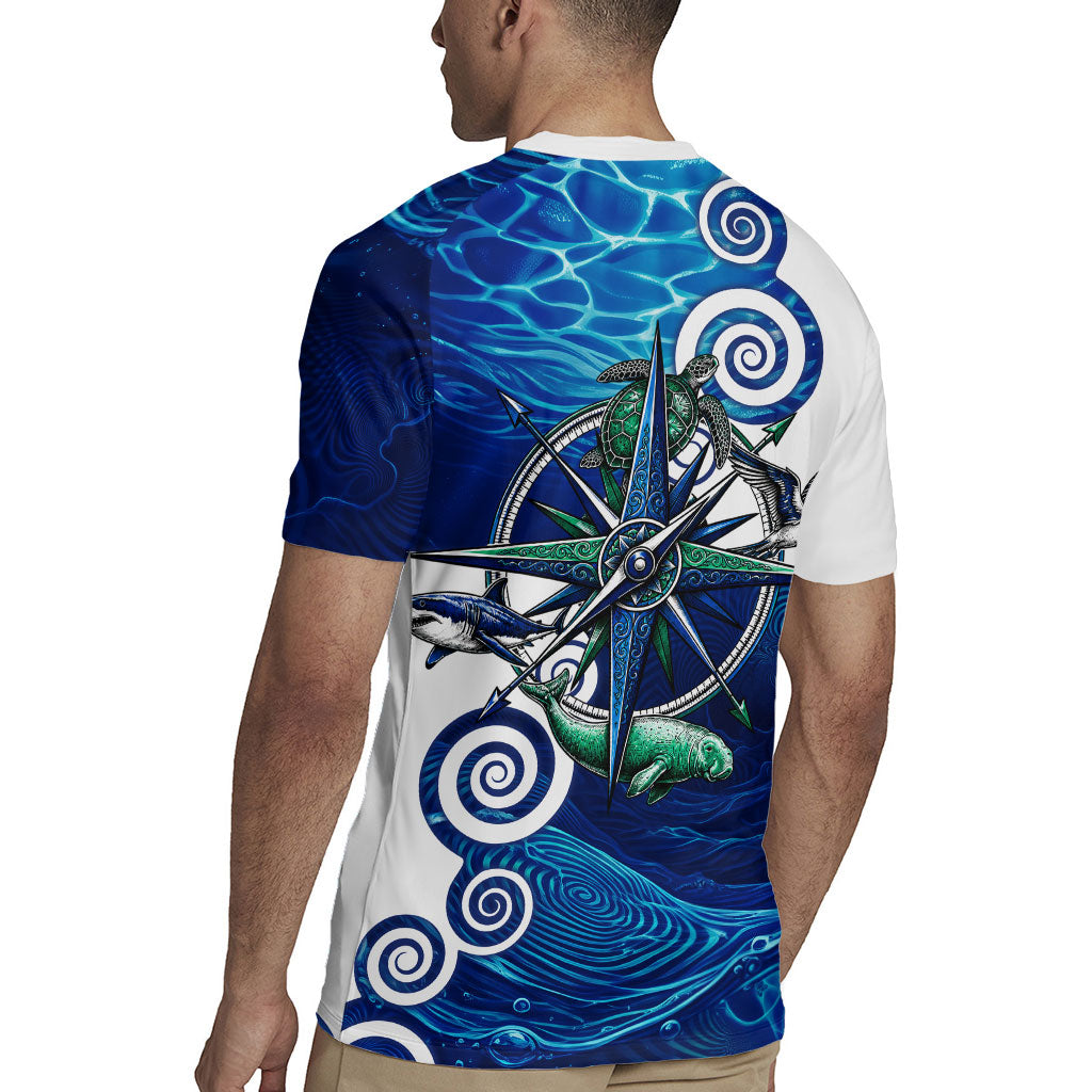Torres Strait Islanders Nautical Compass Sea Life Rugby Jersey Indigenous Traditional Flag Pattern Tribal Marine Art