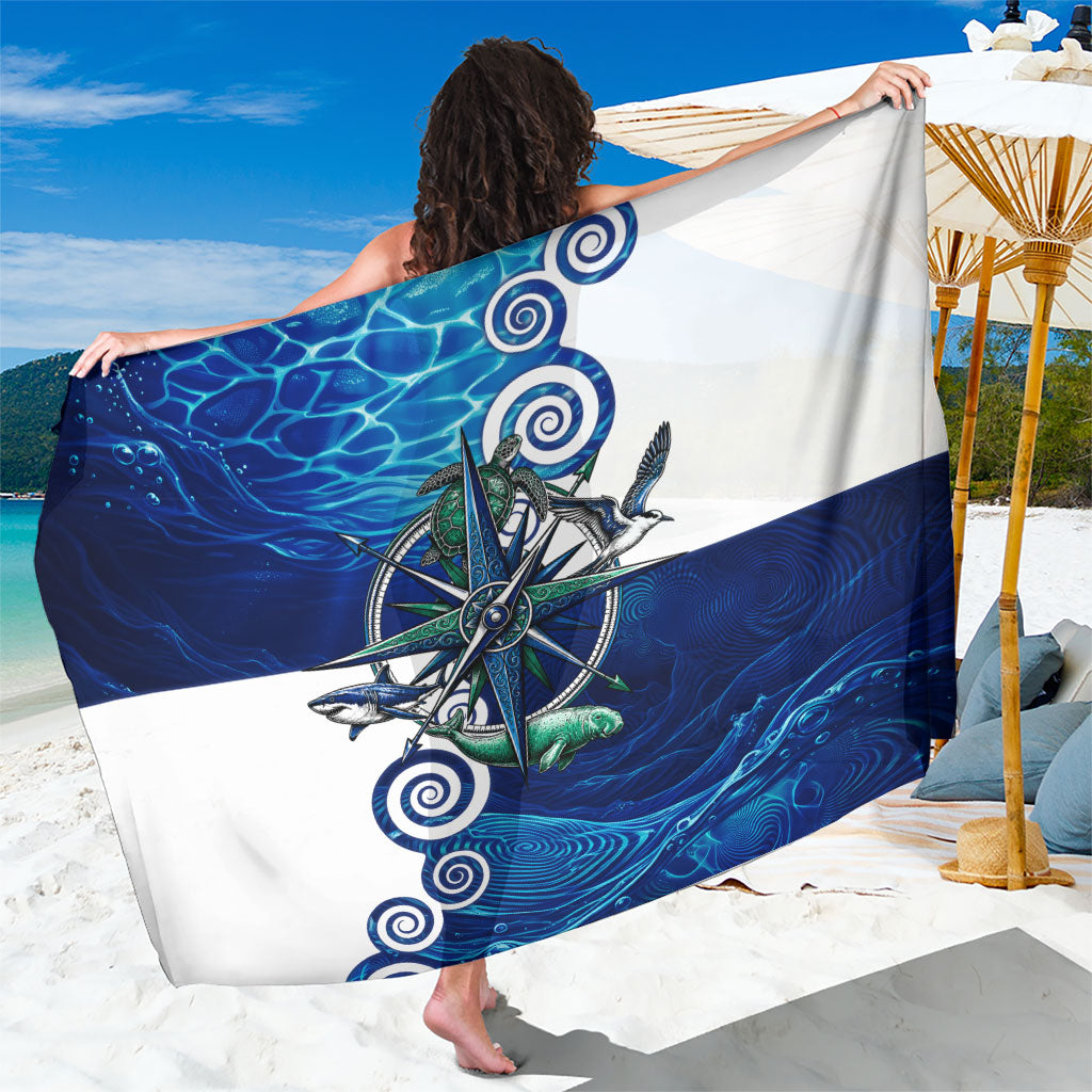 Torres Strait Islanders Nautical Compass Sea Life Sarong Indigenous Traditional Flag Pattern Tribal Marine Art