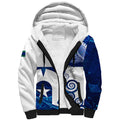 Torres Strait Islanders Nautical Compass Sea Life Sherpa Hoodie Indigenous Traditional Flag Pattern Tribal Marine Art