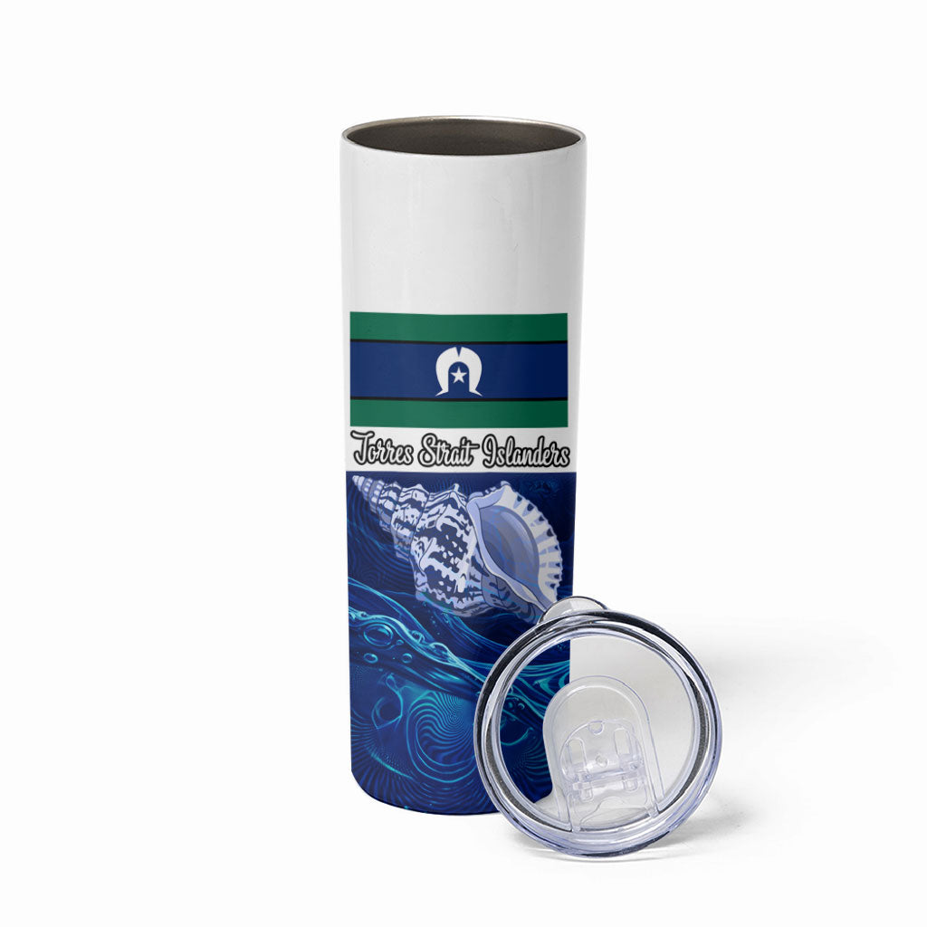 Torres Strait Islanders Nautical Compass Sea Life Skinny Tumbler Indigenous Traditional Flag Pattern Tribal Marine Art