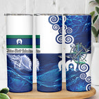 Torres Strait Islanders Nautical Compass Sea Life Skinny Tumbler Indigenous Traditional Flag Pattern Tribal Marine Art